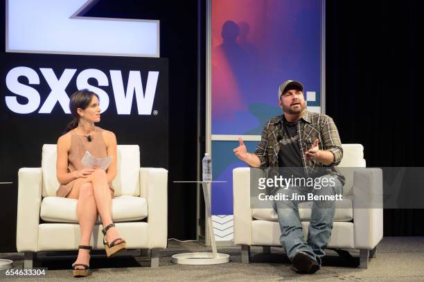 Hannah Karp interviews Garth Brooks during the SxSW Music Festival at the Austin Convention Center on March 17, 2017 in Austin, Texas.