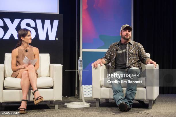 Hannah Karp interviews Garth Brooks during the SxSW Music Festival at the Austin Convention Center on March 17, 2017 in Austin, Texas.