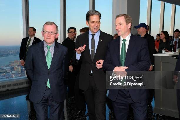 Tourism Ireland CEO Niall Gibbons, Legends General Manager and Vice President John Urban, and Irish Prime Minister Enda Kenny attend as Tourism...