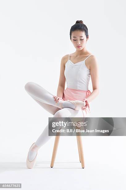 ballerina resting - ballet feet hurt stock pictures, royalty-free photos & images