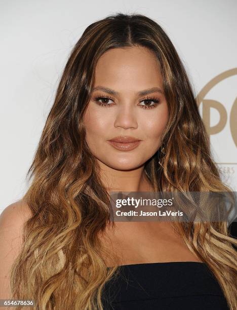 Chrissy Teigen attends the 28th annual Producers Guild Awards at The Beverly Hilton Hotel on January 28, 2017 in Beverly Hills, California.