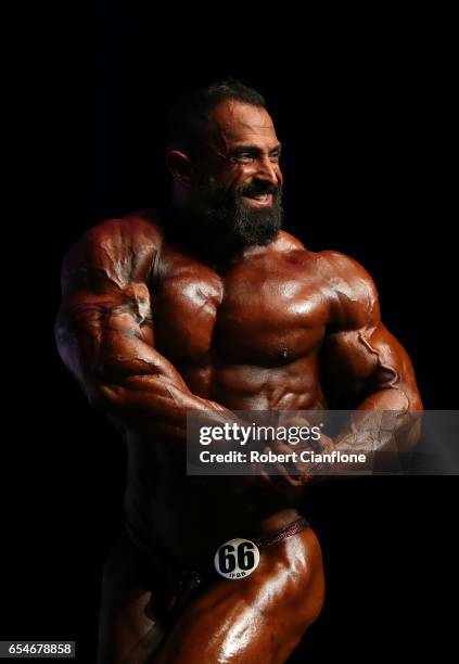 Guy Cisternino of the USA poses during the IFBB Pro Division pre judgung at the 2017 Arnold Classic at The Melbourne Convention and Exhibition Centre...