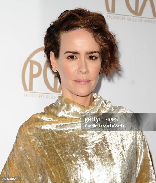 Actress Sarah Paulson attends the 28th annual Producers Guild Awards at The Beverly Hilton Hotel on January 28, 2017 in Beverly Hills, California.
