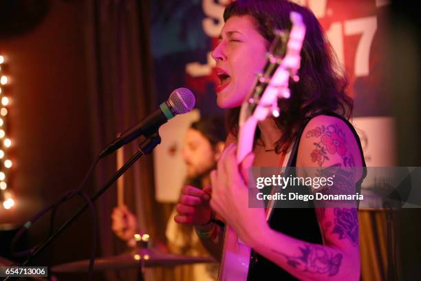 Lola Pistola performs onstage at the Burger LatAm music showcase during 2017 SXSW Conference and Festivals at Hotel Vegas at Volstead on March 17,...