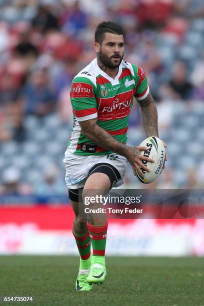 Adam Reynolds of the Rabbitohs in action during the round three NRL match between the Newcastle Knights and the South Sydney Rabbitohs at McDonald...