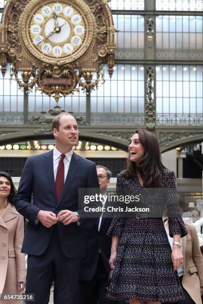 Prince William, Duke of Cambridge and Catherine, Duchess of Cambridge take a tour at Musee d'Orsay during an official two-day visit to Paris on March...