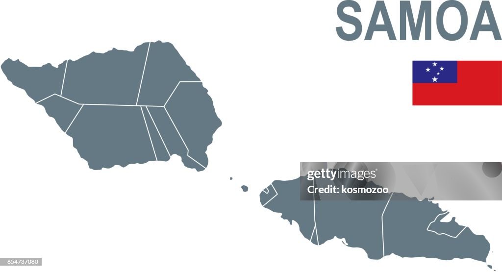 Samoa Include Map Basic Map Of Samoa Including Boundary Lines High-Res Vector Graphic ...