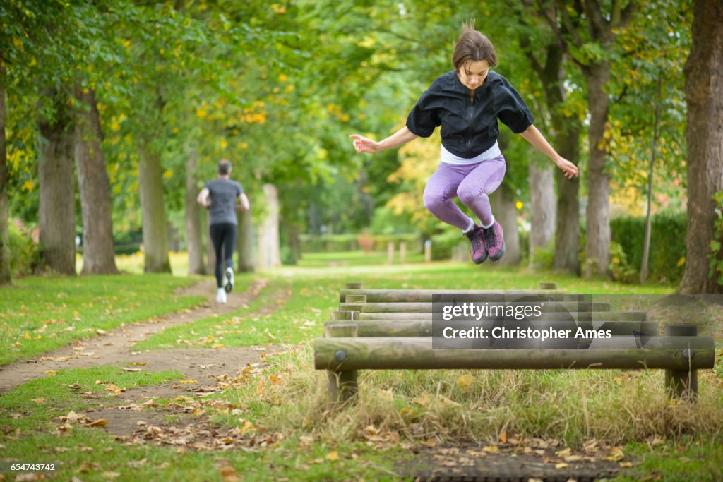 Timber Trail Circuit Training in City Public Park