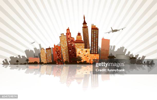panoramic city - brooklyn stock illustrations
