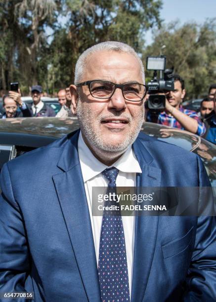 Morocco's Secretary General of the ruling Islamist Justice and Development Party and former prime minister, Abdelilah Benkirane, arrives for a...