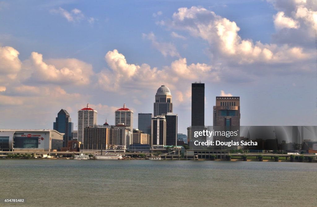 Louisville Kentucky skyline on the Ohio River