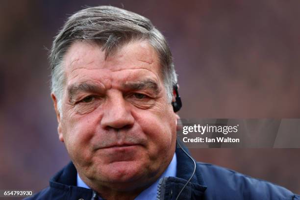 Sam Allardyce, Manager of Crystal Palace looks on prior to the Premier League match between Crystal Palace and Watford at Selhurst Park on March 18,...