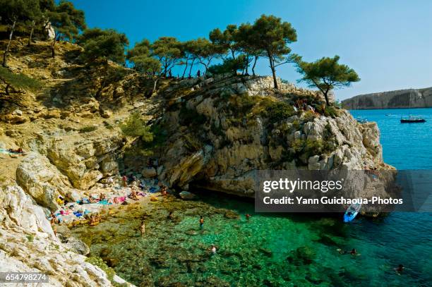 the sugiton calanque, marseille, bouches du rhone, france - cassis stock-fotos und bilder