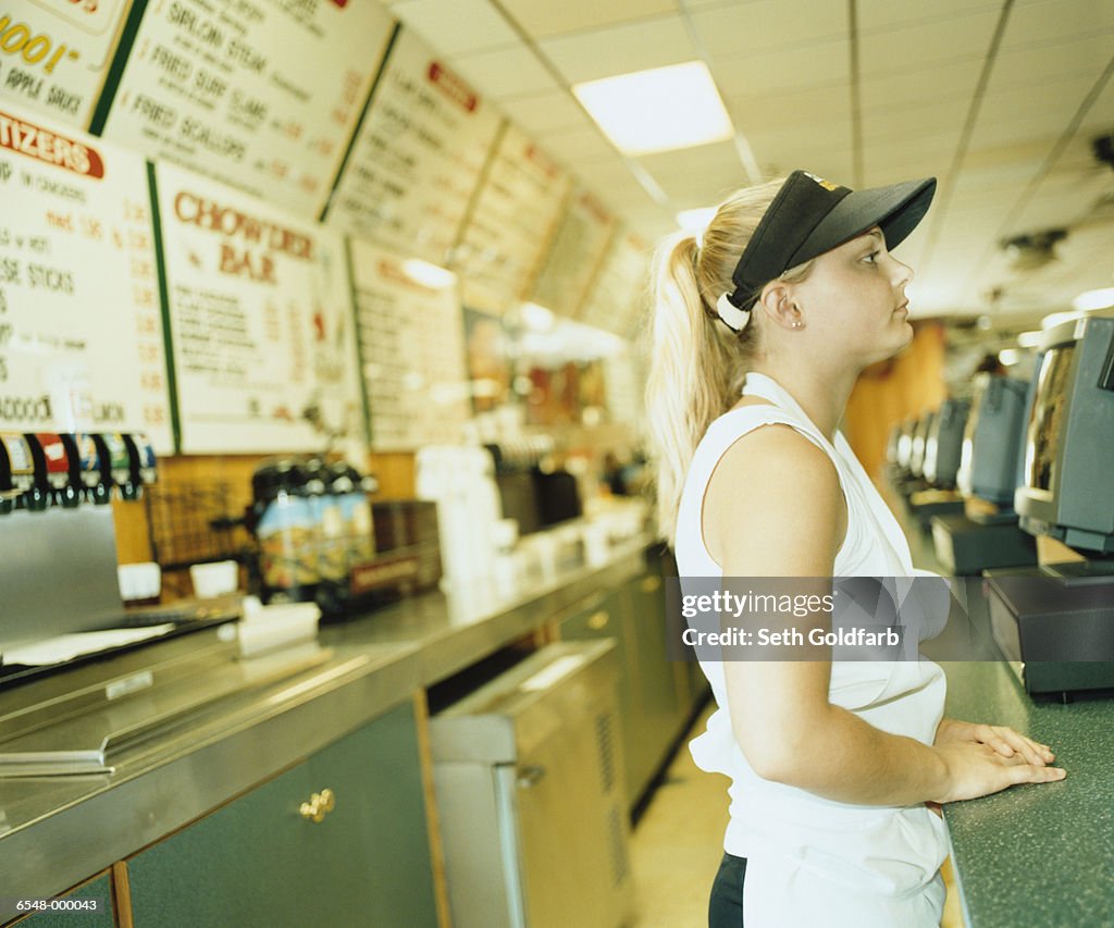 Girl in Fast Food Restaurant