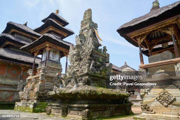 the gardens inside puri saren agung (water palace or royal palace) in ubud, bali - national landmark stock pictures, royalty-free photos & images