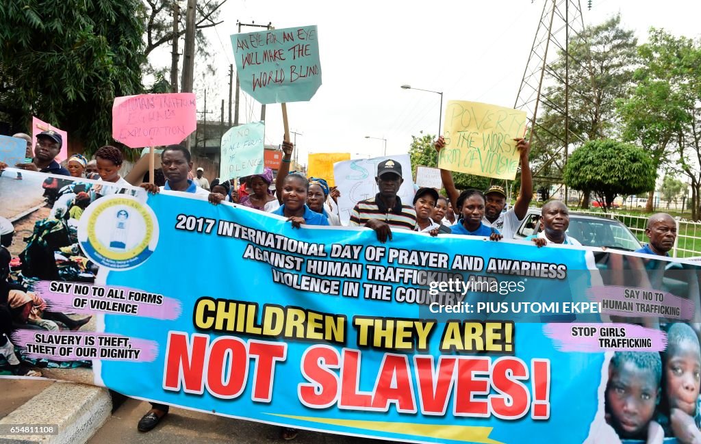 NIGERIA-SOCIAL-HUMAN RIGHTS-TRAFFICKING-VIOLENCE-DEMO