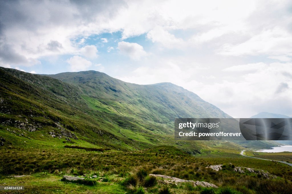 Doolough valley in the Sheeffry Hills of County Mayo, Ireland