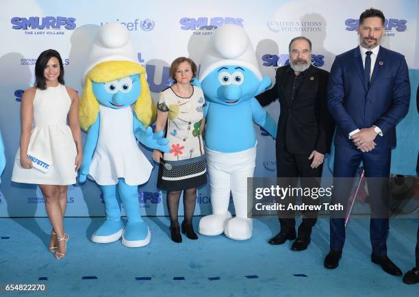 Demi Lovato, Under-Secretary-General for Communications and Public Information Cristina Gallach, Mandy Patinkin, and Joe Manganiello at the United...