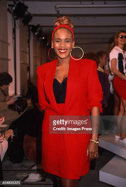 Toukie Smith attends the Donna Karan Spring 1991 runway show circa 1990 in New York City.
