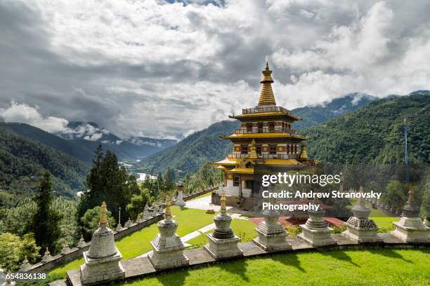 khamsum yulley namgyal chorten - bhutan stock pictures, royalty-free photos & images