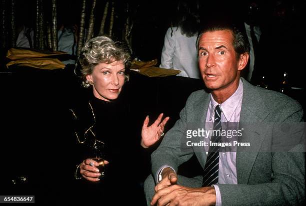 Anthony Perkins and co-star Vera Miles circa 1983 in New York City.
