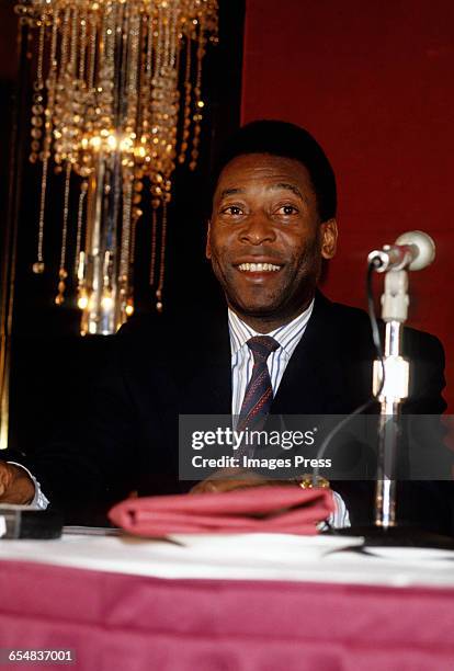 Pele at a Mastercard press conference circa 1992 in New York City.