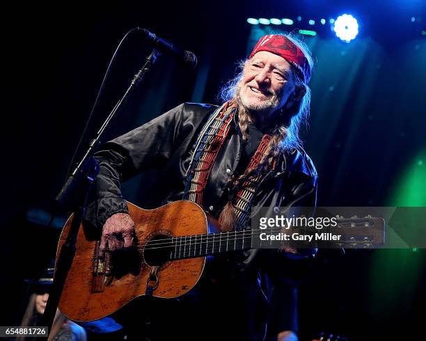 Willie Nelson performs in concert during the Luck Reunion at Luck, Texas on March 16, 2017 in Spicewood, Texas.