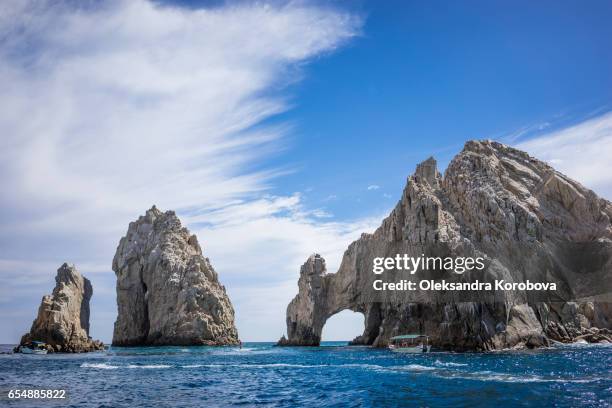rock formations around the arch - cabo san lucas stock pictures, royalty-free photos & images