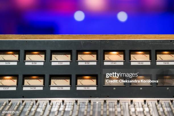 vintage sound or audio mixer in a recording studio. - record producers stock pictures, royalty-free photos & images