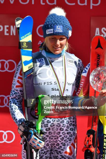 Veronika Velez Zuzulova of Slovakia takes 2nd place in the overall standings during the Audi FIS Alpine Ski World Cup Finals Women's Slalom on March...