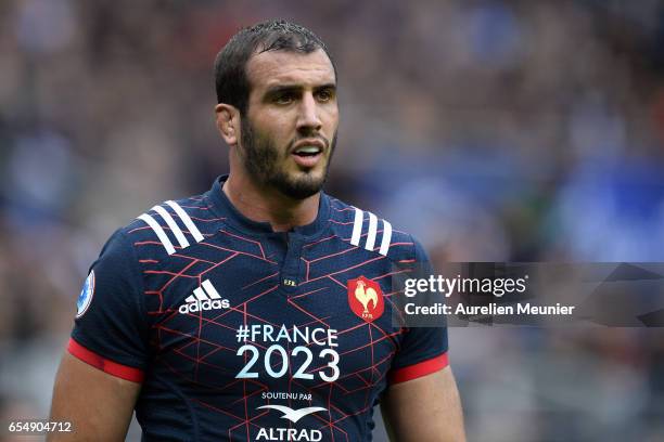 Yoann Maestri of France reacts during the RBS Six Nations match between France and Wales at Stade de France on March 18, 2017 in Paris, France.