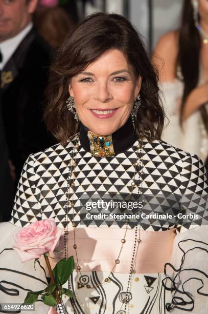 Princess Caroline of Hanover attends the Rose Ball 2017 To Benefit The Princess Grace Foundation at Sporting Monte-Carlo on March 18, 2017 in...