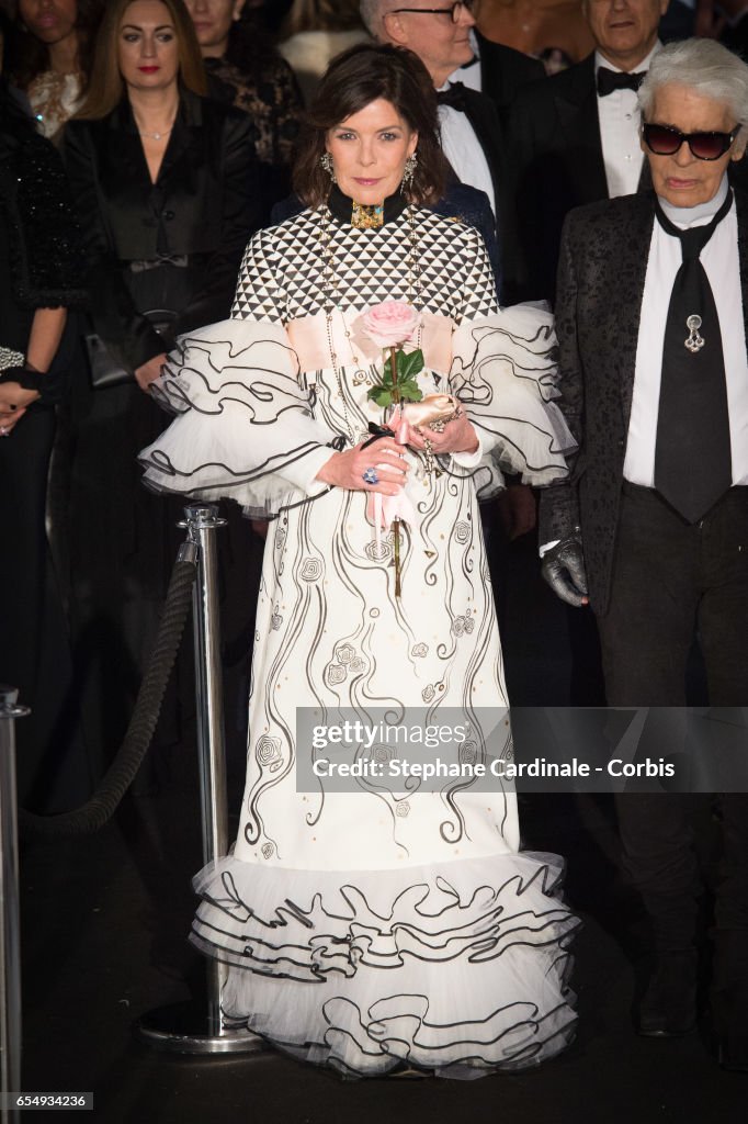 Princess Caroline of Hanover and Karl Lagerfeld attend the Rose Ball ...