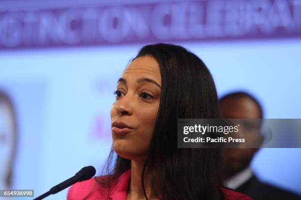 Honoree Angele Rye. NY City Council Members Jumaane Williams & Laurie Cumbo presided over an evening of Shirley Chisholm Women of Distinction Awards...