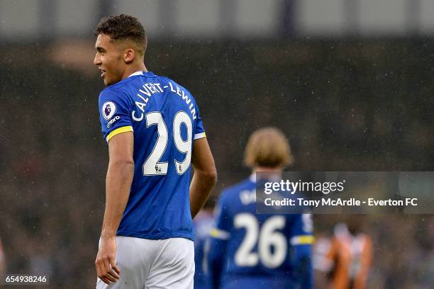 Dominic Calvert-Lewin during the Premier League match between Everton and Hull City at the Goodison Park on March 18, 2017 in Liverpool, England.