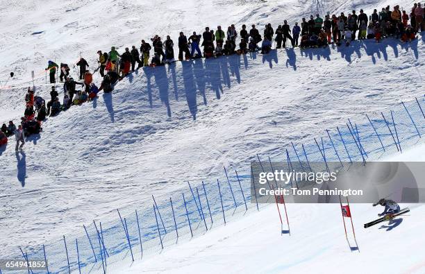 Cyprien Sarrazin of France skis his second run of the Men's Giant Slalom during the 2017 Audi FIS Ski World Cup Finals at Aspen Mountain on March 18,...