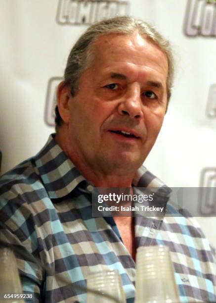 Retired professional wrestler Bret Hart attends Toronto ComiCon 2017 at Metro Toronto Convention Centre on March 18, 2017 in Toronto, Canada.