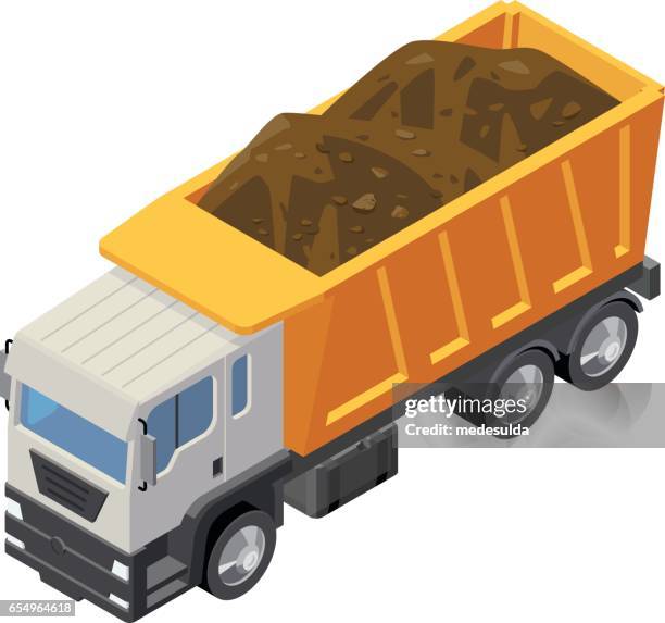 ilustrações, clipart, desenhos animados e ícones de caminhão - dump truck
