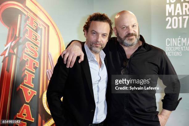 Patrick Mile and Joseph Malerba attend closing ceremony photocall of Valenciennes Cinema Festival on March 18, 2017 in Valenciennes, France.