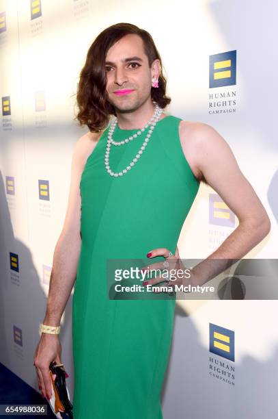 Writer Jacob Tobia at The Human Rights Campaign 2017 Los Angeles Gala Dinner at JW Marriott Los Angeles at L.A. LIVE on March 18, 2017 in Los...