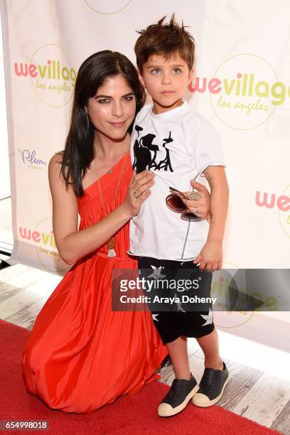Selma Blair and son Arthur Saint Bleick attend the Grand Opening Party For WeVillage at WeVillage on March 18, 2017 in Los Angeles, California.