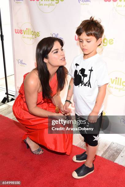 Selma Blair and son Arthur Saint Bleick attend the Grand Opening Party For WeVillage at WeVillage on March 18, 2017 in Los Angeles, California.