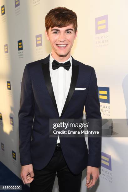 Actor Jordan Doww at The Human Rights Campaign 2017 Los Angeles Gala Dinner at JW Marriott Los Angeles at L.A. LIVE on March 18, 2017 in Los Angeles,...