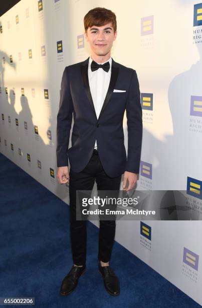 Actor Jordan Doww at The Human Rights Campaign 2017 Los Angeles Gala Dinner at JW Marriott Los Angeles at L.A. LIVE on March 18, 2017 in Los Angeles,...