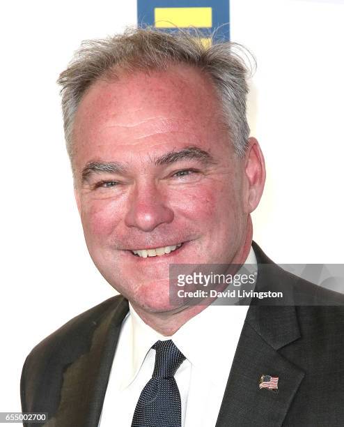 United States Senator Tim Kaine attends the Human Rights Campaign's 2017 Los Angeles Gala Dinner at JW Marriott Los Angeles at L.A. LIVE on March 18,...