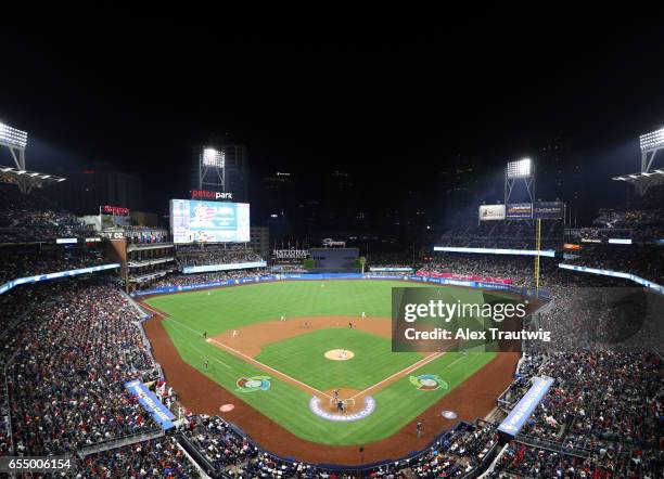 General view of Petco Park during Game 6 of Pool F of the 2017 World Baseball Classic between Team USA and Team Dominican Republic on Saturday, March...