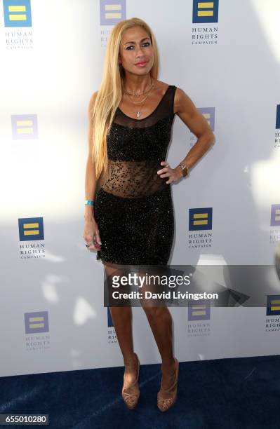 Actress Carol Shaya attends the Human Rights Campaign's 2017 Los Angeles Gala Dinner at JW Marriott Los Angeles at L.A. LIVE on March 18, 2017 in Los...
