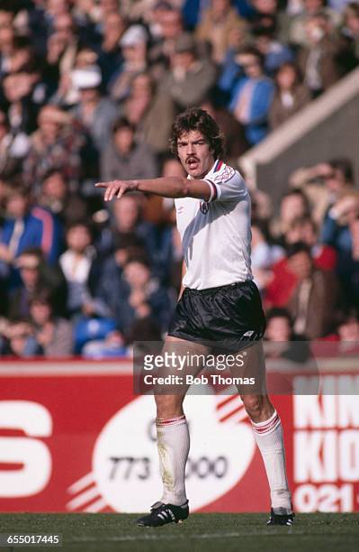 English footballer Sam Allardyce playing for Sunderland A.F.C., circa 1980.