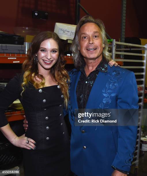 Olivia Lane and Jim Lauderdale backstage during Band Together: Classic Songs From Music City presented by Musicians Corner at City Winery Nashville...