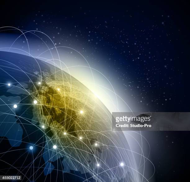 abstract global network background - south america satellite stock illustrations